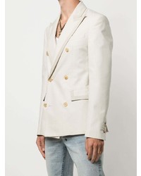 Blazer croisé en coton beige Amiri