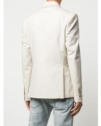 Blazer croisé en coton beige Amiri