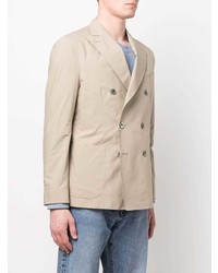 Blazer croisé en coton beige Boglioli