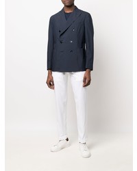 Blazer croisé en coton bleu marine Boglioli