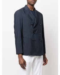 Blazer croisé en coton bleu marine Boglioli