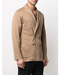 Blazer croisé en coton marron clair Lardini