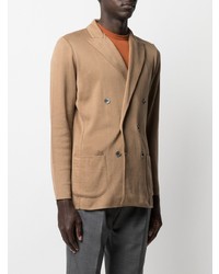 Blazer croisé en coton marron clair Lardini