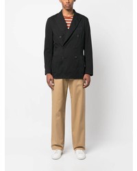 Blazer croisé en coton noir Drumohr