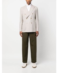 Blazer croisé en laine beige Boglioli