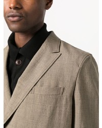 Blazer croisé en laine beige Beams Plus