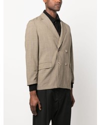 Blazer croisé en laine beige Beams Plus