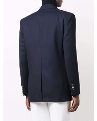 Blazer croisé en laine bleu marine Balmain