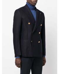 Blazer croisé en laine bleu marine Tagliatore