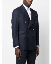 Blazer croisé en laine bleu marine Gabriele Pasini