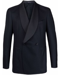 Blazer croisé en laine bleu marine Tagliatore