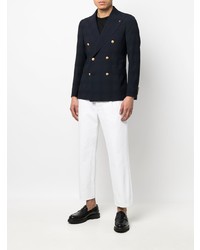 Blazer croisé en laine bleu marine Tagliatore