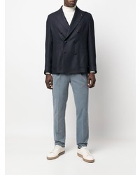 Blazer croisé en laine bleu marine Tagliatore