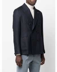 Blazer croisé en laine bleu marine Tagliatore