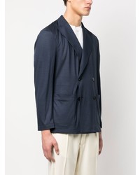 Blazer croisé en laine bleu marine Boglioli