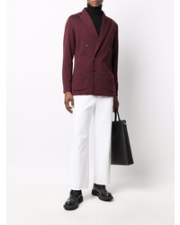 Blazer croisé en laine bordeaux Lardini