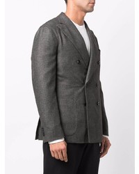 Blazer croisé en laine gris foncé Boglioli