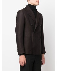 Blazer croisé en laine marron foncé Tagliatore