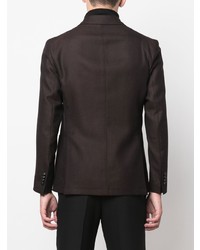 Blazer croisé en laine marron foncé Tagliatore