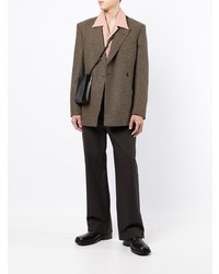 Blazer croisé en laine marron Lemaire