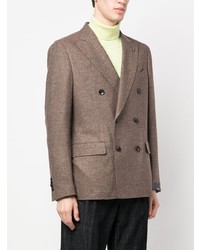 Blazer croisé en laine marron Lardini