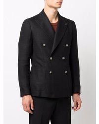 Blazer croisé en laine noir Tagliatore