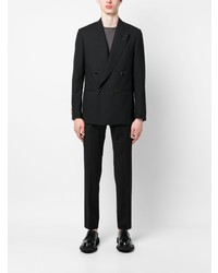 Blazer croisé en laine noir Lardini