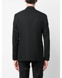 Blazer croisé en laine noir Lardini