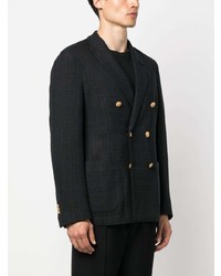 Blazer croisé en laine noir Lardini