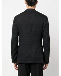 Blazer croisé en laine noir Lardini