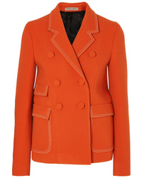 Blazer croisé en laine orange