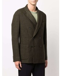 Blazer croisé en laine vert foncé Boglioli