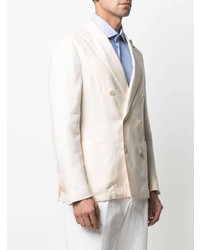 Blazer croisé en lin beige Lardini