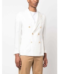 Blazer croisé en lin blanc Tagliatore