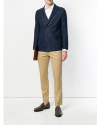 Blazer croisé en lin bleu marine Eleventy