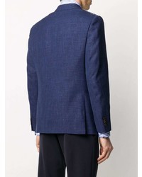 Blazer croisé en lin bleu marine Caruso