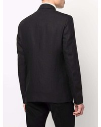 Blazer croisé en lin noir Lardini