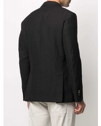 Blazer croisé en lin noir Lardini