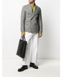 Blazer croisé en pied-de-poule blanc et noir Tagliatore