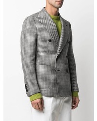 Blazer croisé en pied-de-poule blanc et noir Tagliatore