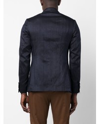 Blazer croisé en soie bleu marine Lardini