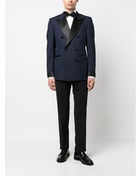 Blazer croisé en soie bleu marine Tom Ford