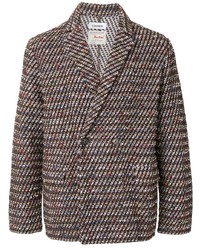 Blazer croisé en tweed marron