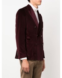 Blazer croisé en velours bordeaux Tagliatore