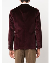 Blazer croisé en velours bordeaux Tagliatore