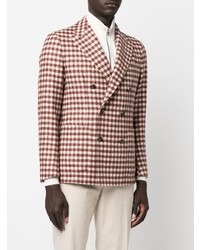 Blazer croisé en vichy bordeaux Tagliatore