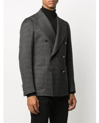 Blazer croisé en vichy noir Tagliatore