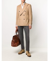 Blazer croisé marron clair Tagliatore