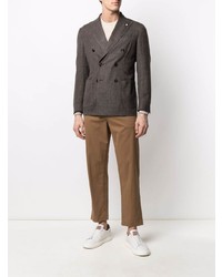 Blazer croisé marron foncé Luigi Bianchi Mantova