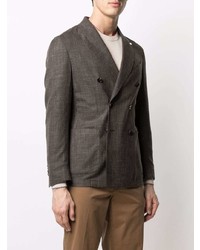 Blazer croisé marron foncé Luigi Bianchi Mantova